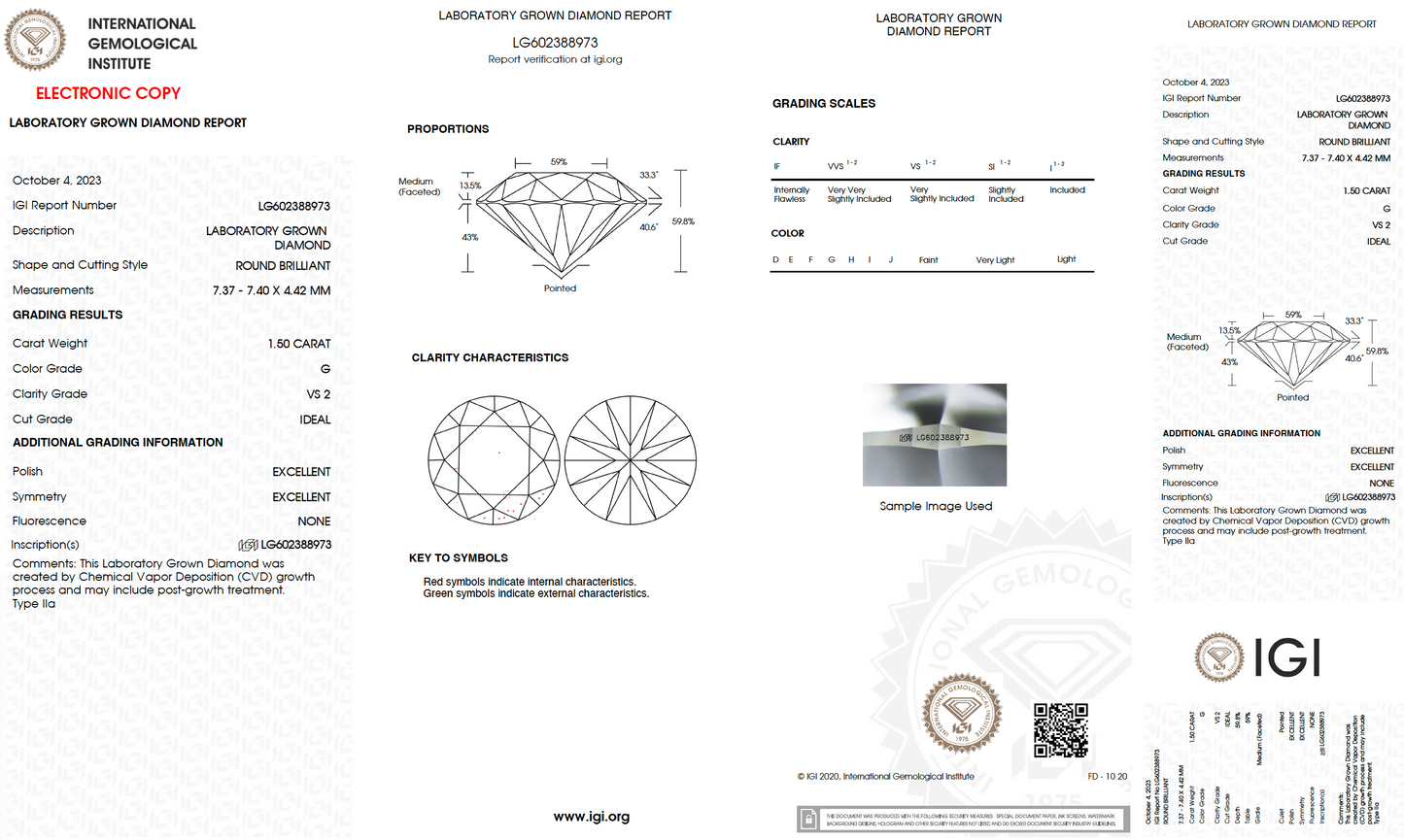 14K 1.50 CT Lab Grown Diamond Ring with IGI Report