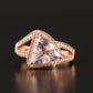 10K Rose Gold Morganite and Diamond Ring