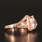 10K Rose Gold Morganite and Diamond Ring