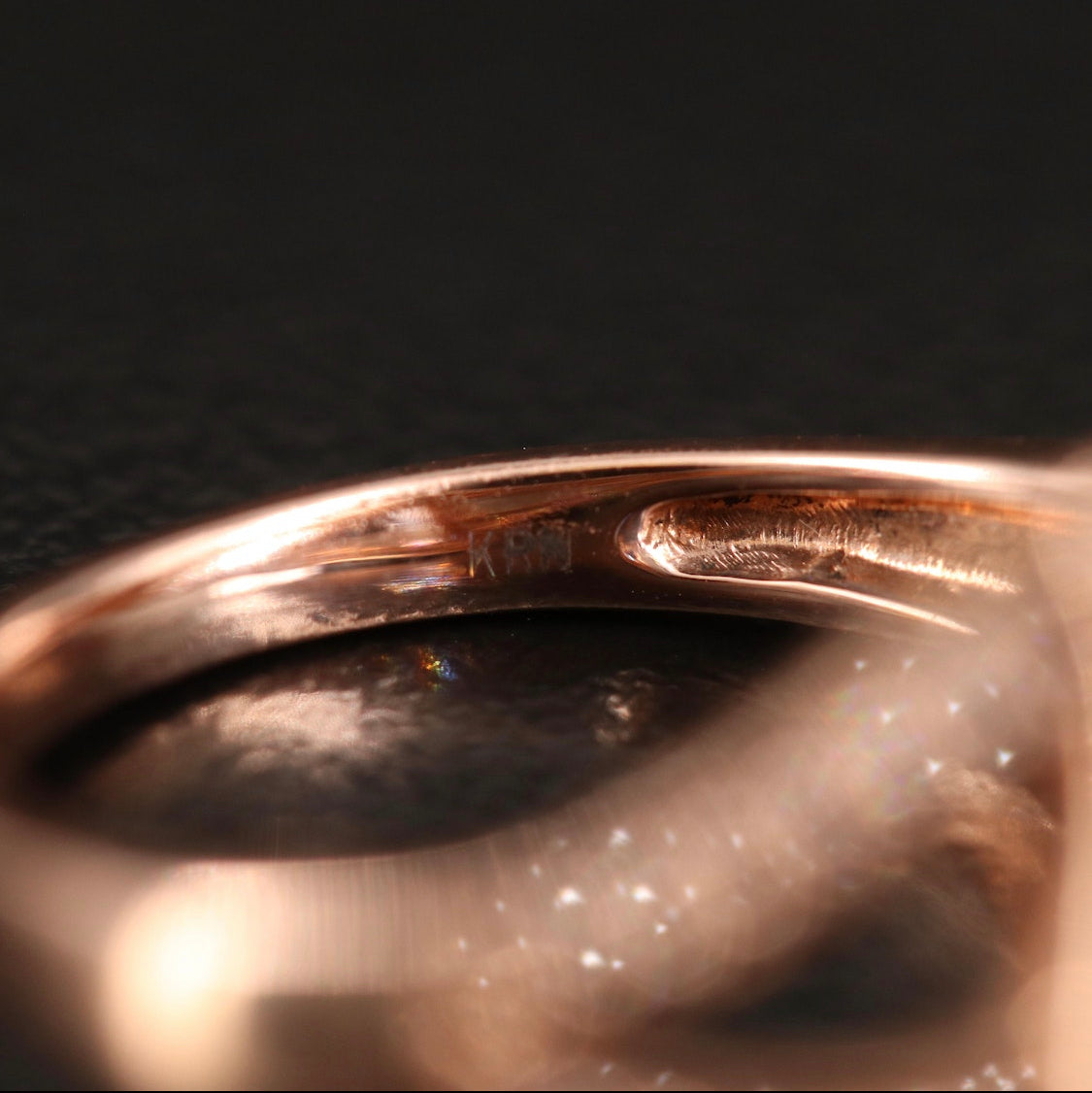 10K Rose Gold Morganite and Diamond Ring