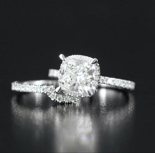 14K 4.015 CTW Lab Grown Diamond Ring Set