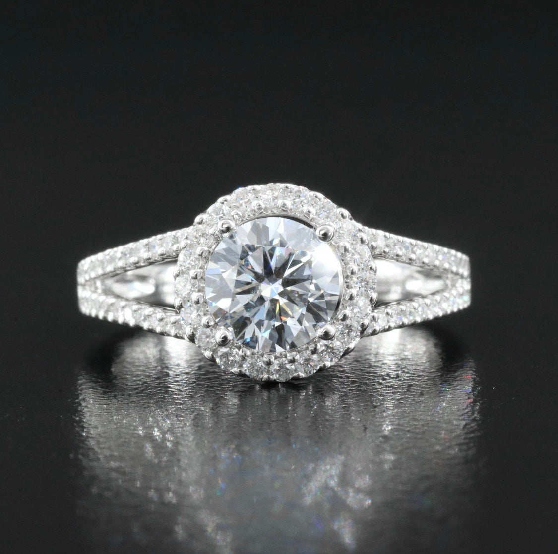 Platinum 1.62 CTW Lab Grown Diamond Halo Ring