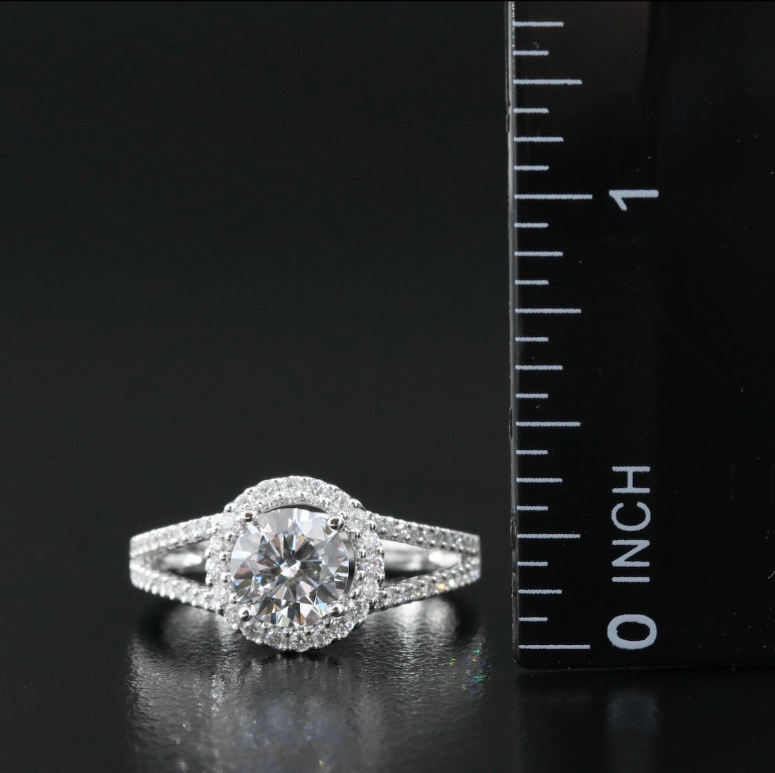 Platinum 1.62 CTW Lab Grown Diamond Halo Ring