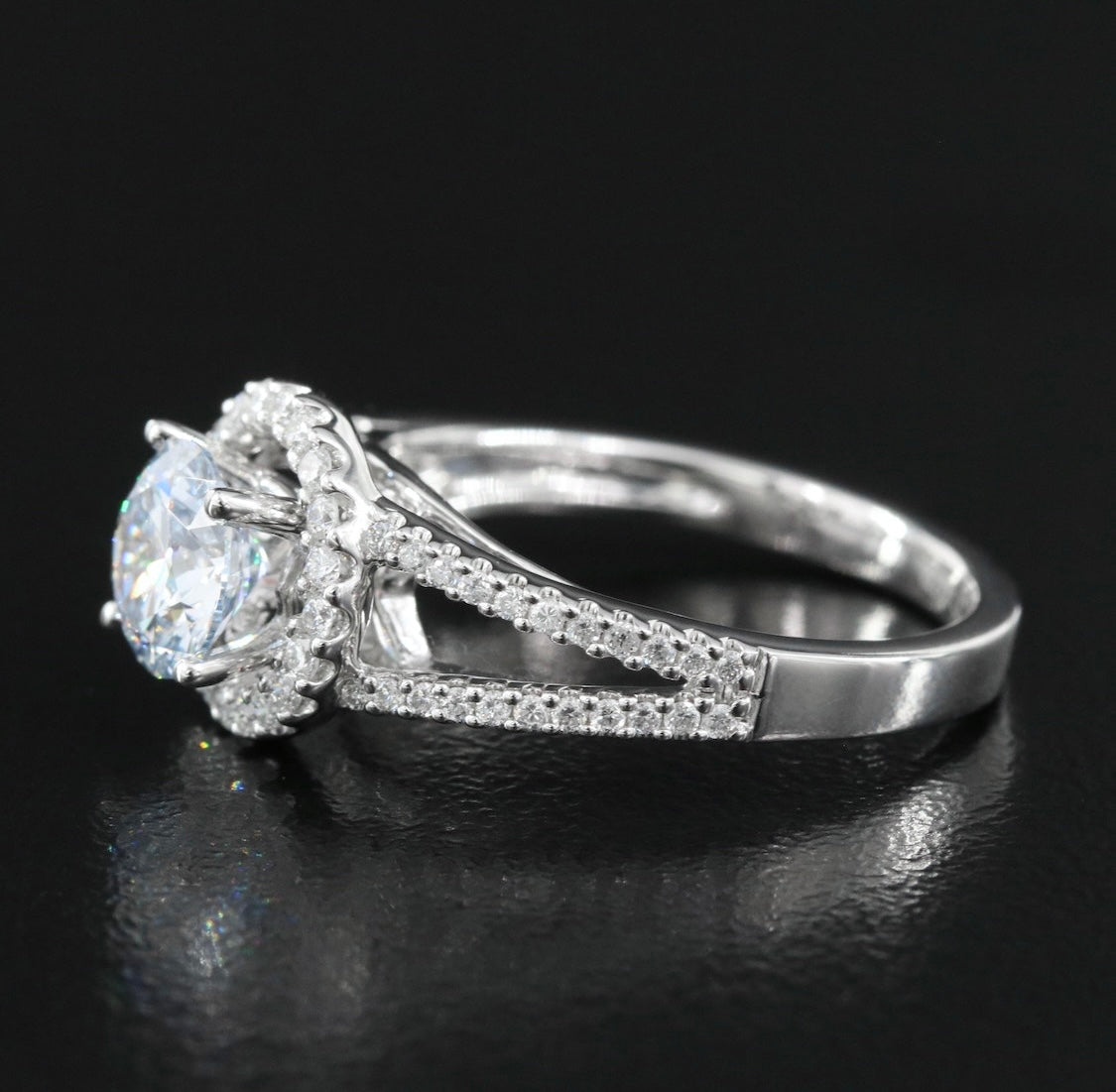 Platinum 1.62 CTW Lab Grown Diamond Halo Ring