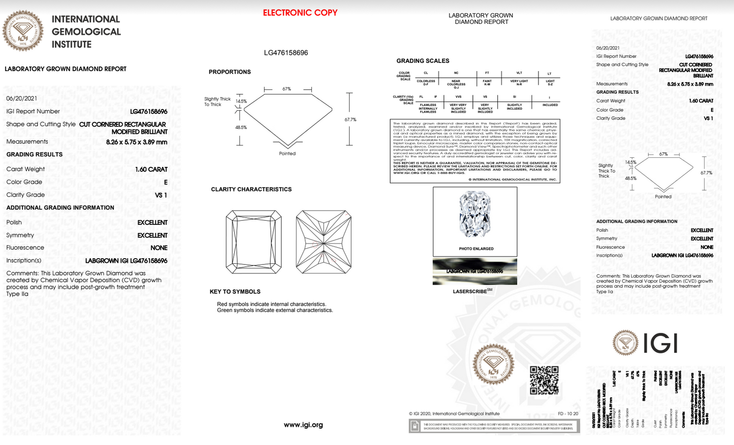 14K 1.98 CTW Lab Grown Diamond Ring w/IGI Report